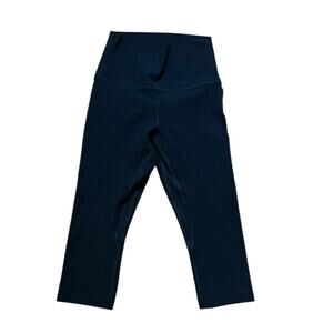 Lululemon Align High Rise Crop 17" Size 4 True Navy Yoga Pants Retail $88